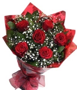 6 adet kırmızı gülden buket  Rize online çiçek gönderme sipariş 