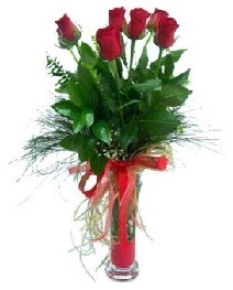 vazo içerisinde 5 kırmızı gül  Rize çiçek siparişi vermek 