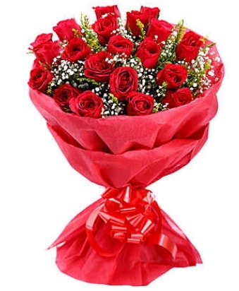 21 adet kırmızı gülden modern buket  Rize hediye sevgilime hediye çiçek 